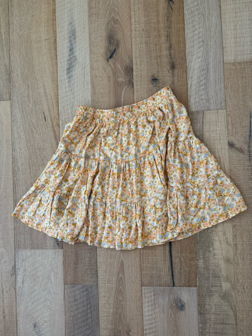 OshKosh B'gosh Yellow Floral Tiered Skater Skirt